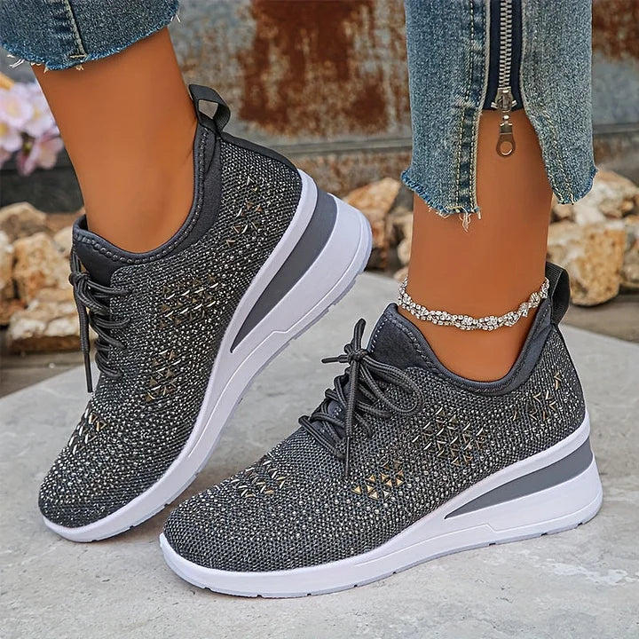 Rhinestone Platform Sneakers For Women