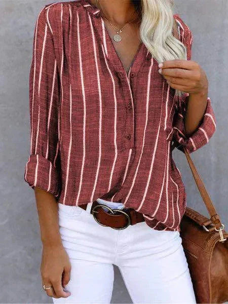 Striped Casual Blouse For Women