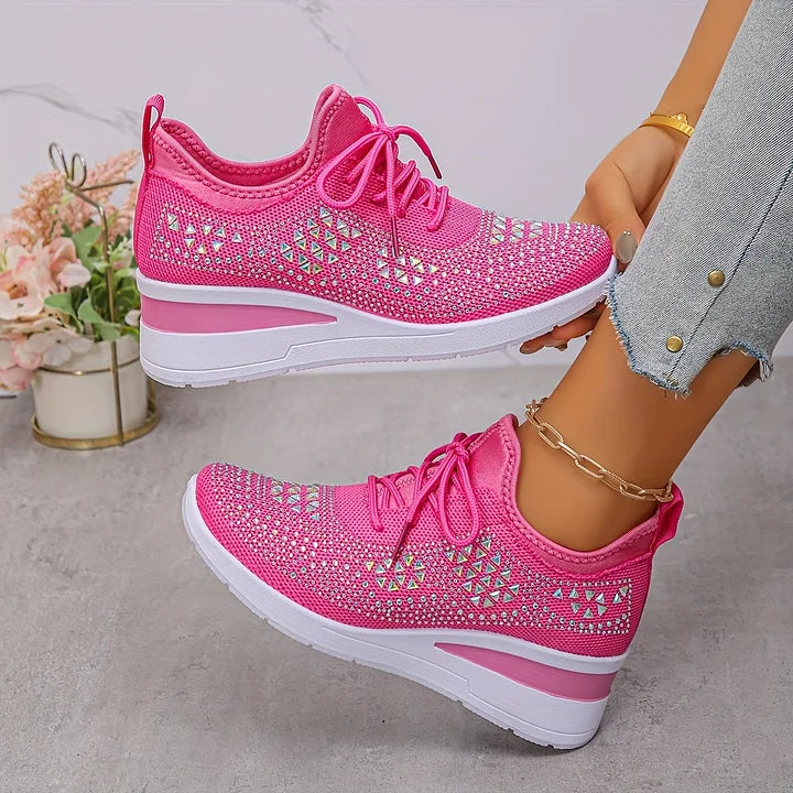 Rhinestone Platform Sneakers For Women