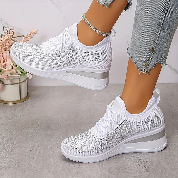 Rhinestone Platform Sneakers For Women