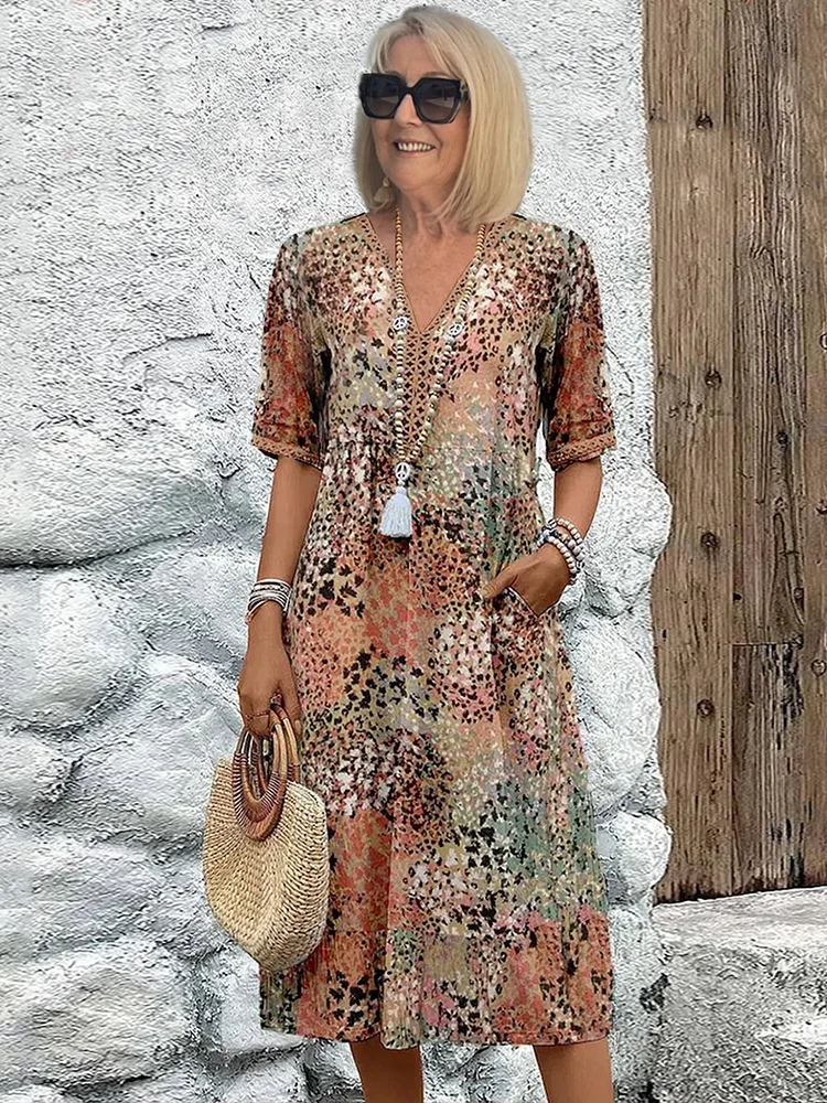 Colorful Midi Dress