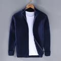 Shetland Wool Zip Cardigan For Men
