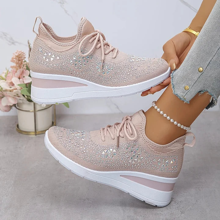 Rhinestone Platform Sneakers For Women