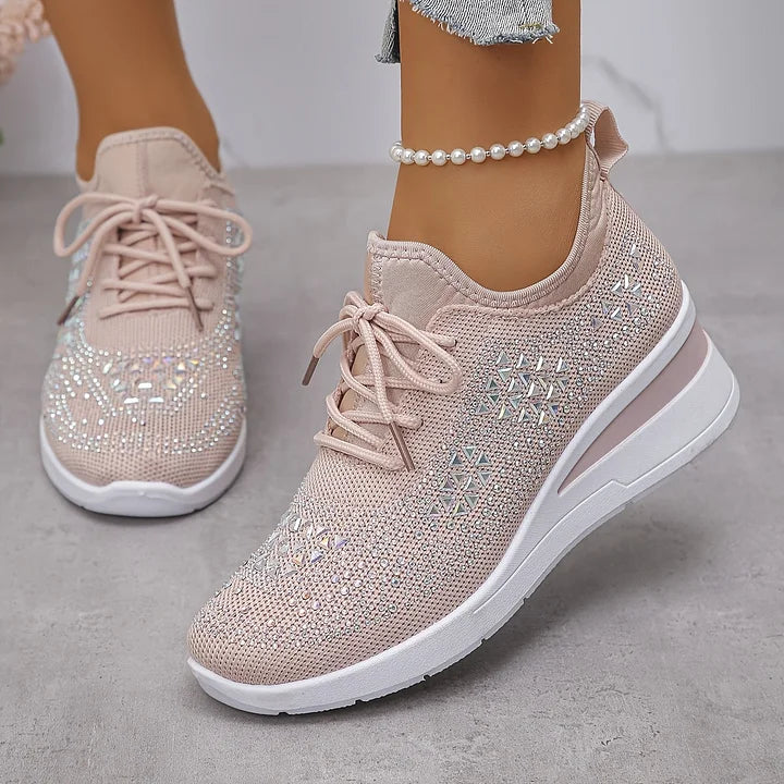 Rhinestone Platform Sneakers For Women