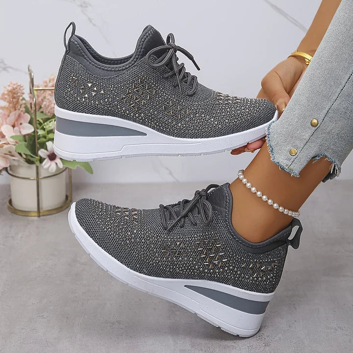 Rhinestone Platform Sneakers For Women