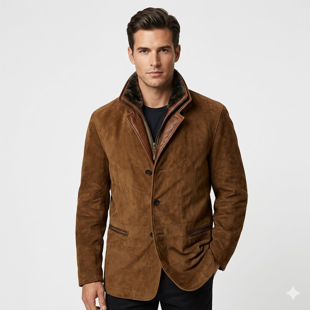 Vintage Leather Blazer For Men