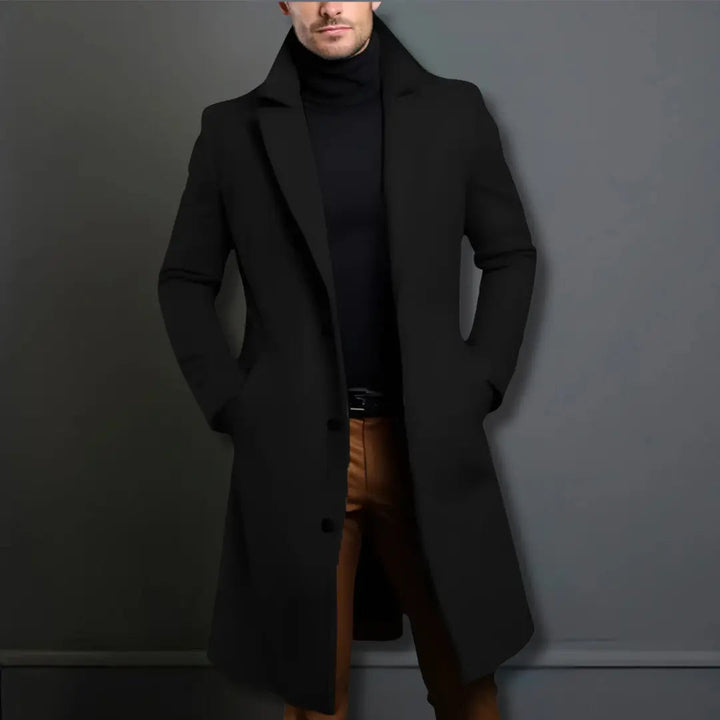 Men's Slim-Fit Long Overcoat