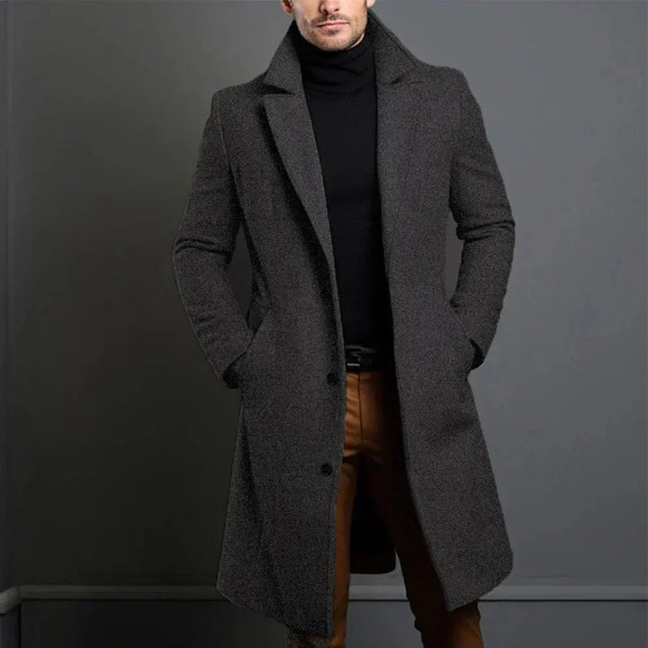 Men's Slim-Fit Long Overcoat