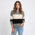 Colour Block Knit Sweater For Women