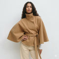 Belted Cape Coat For Women