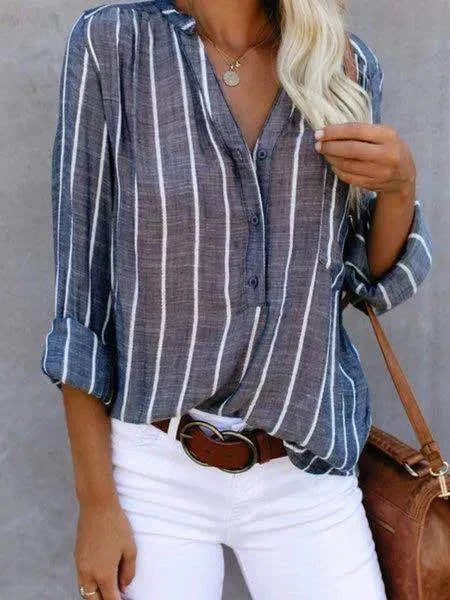Striped Casual Blouse For Women