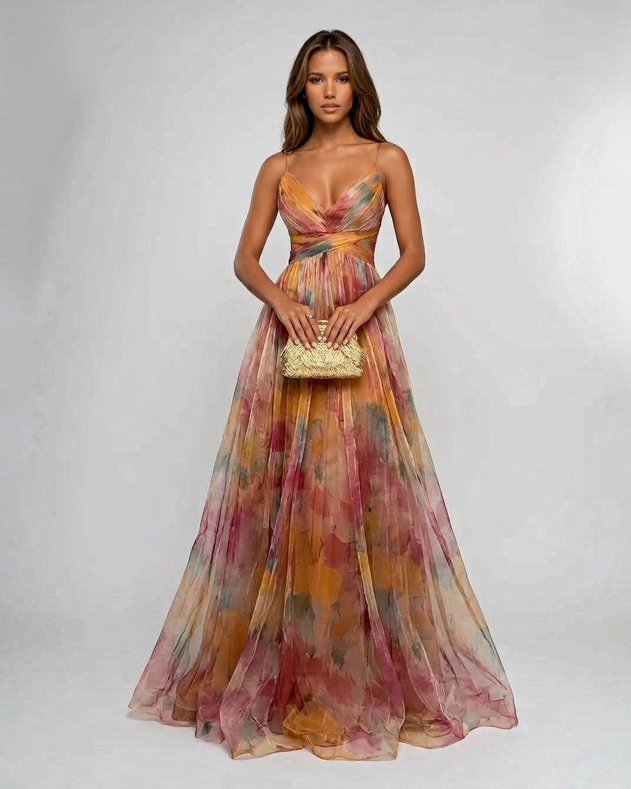 Alison | Pleated Floral Maxi Summer Dress