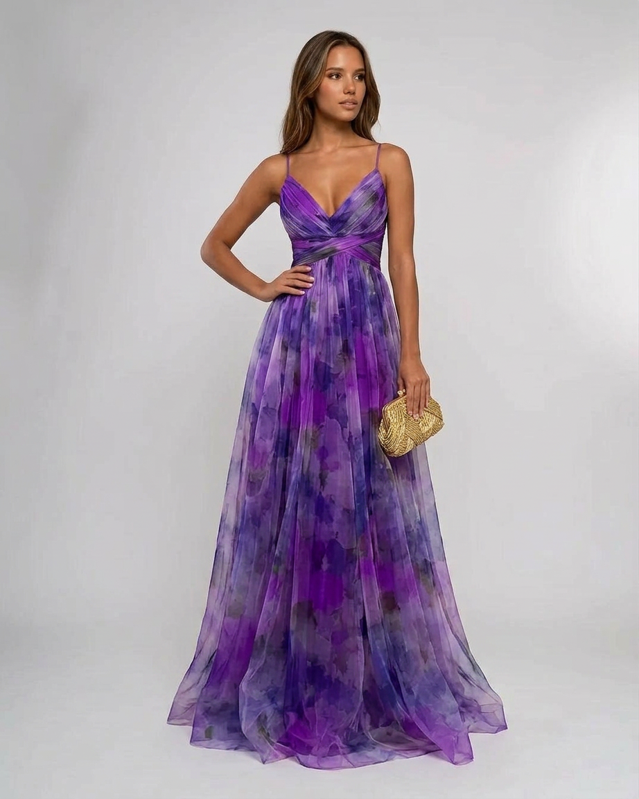 Alison | Pleated Floral Maxi Summer Dress
