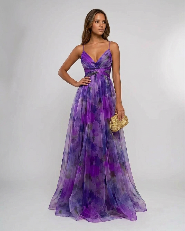 Alison | Pleated Floral Maxi Summer Dress
