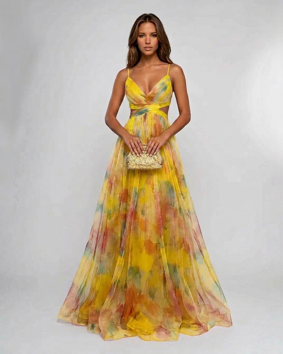 Alison | Pleated Floral Maxi Summer Dress