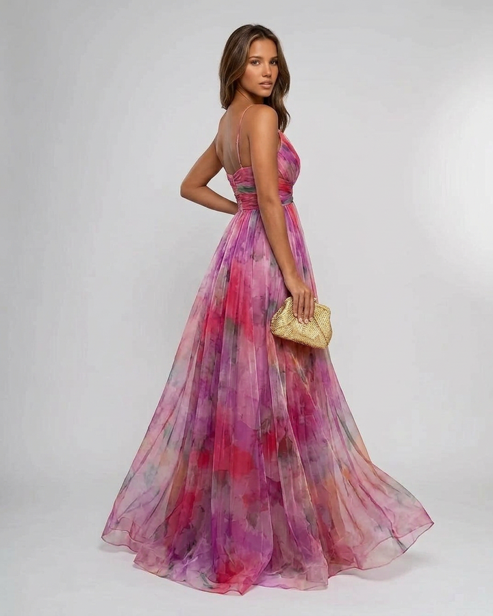 Alison | Pleated Floral Maxi Summer Dress