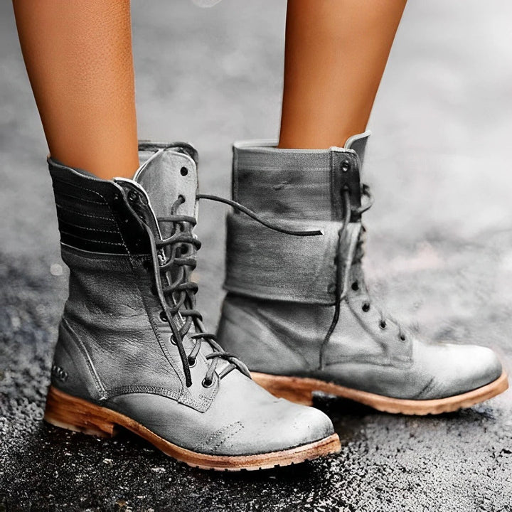 Women's Vintage Lace-Up Combat Ankle Boots
