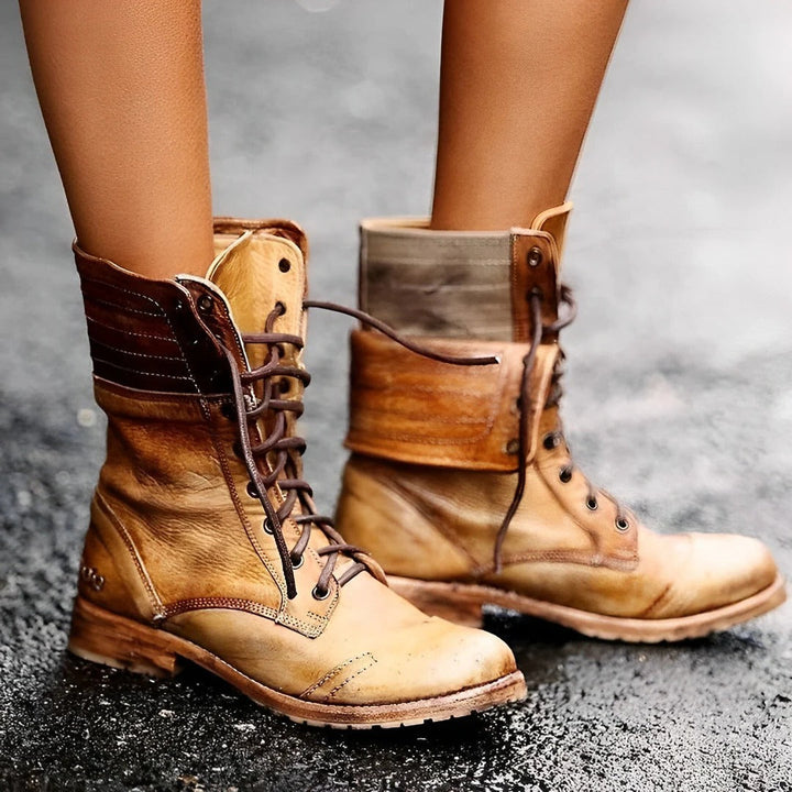 Women's Vintage Lace-Up Combat Ankle Boots