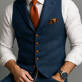 Men's Tweed V-Neck Waistcoat
