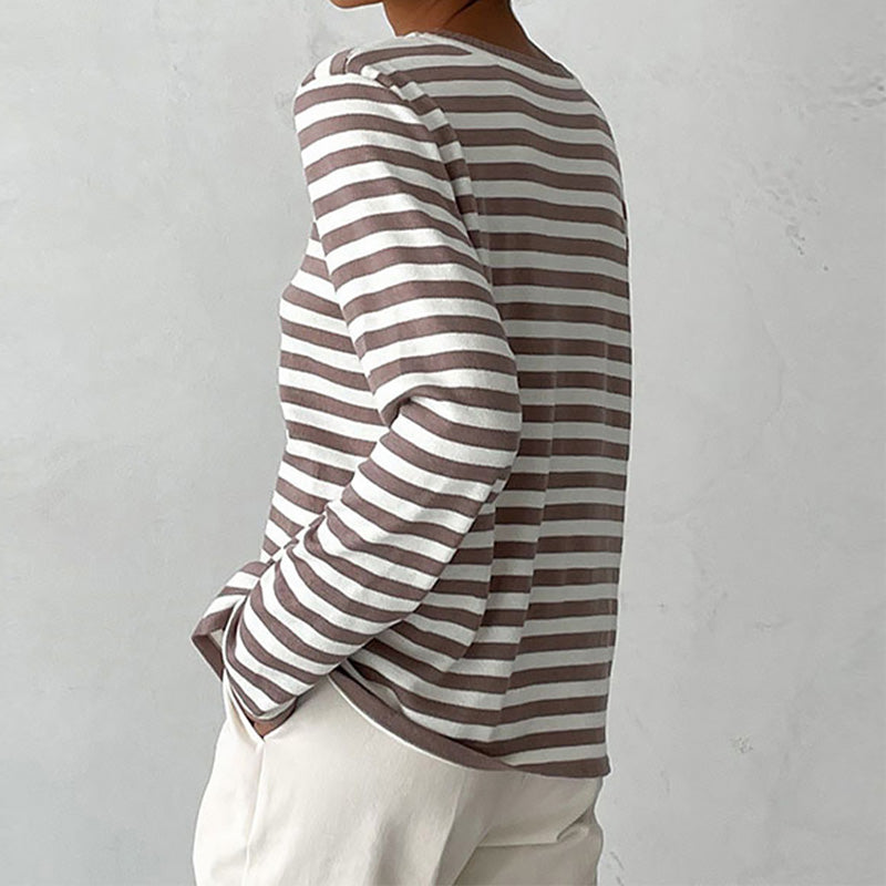 Women's Striped Long Sleeve Sweater
