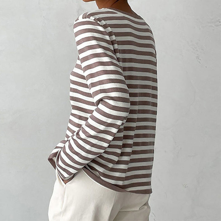 Women's Striped Long Sleeve Sweater
