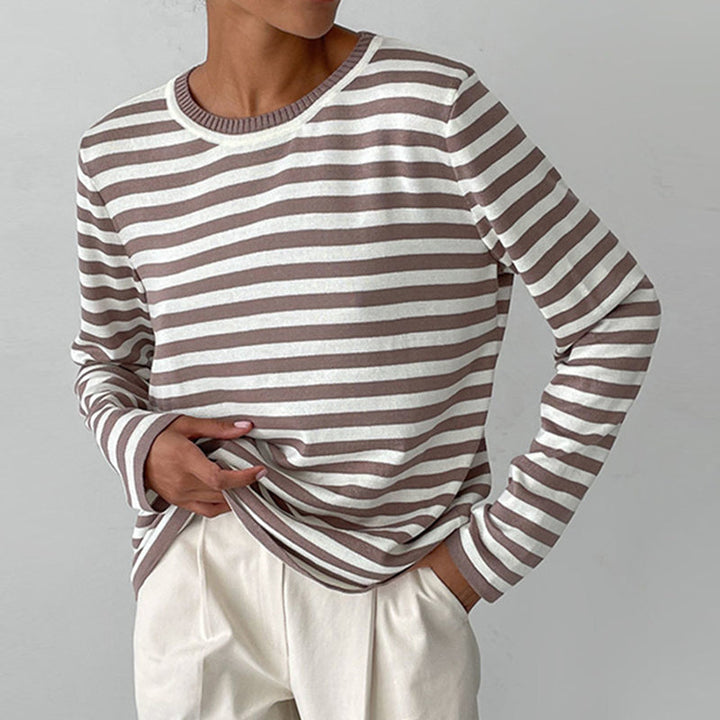 Women's Striped Long Sleeve Sweater