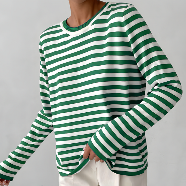 Women's Striped Long Sleeve Sweater