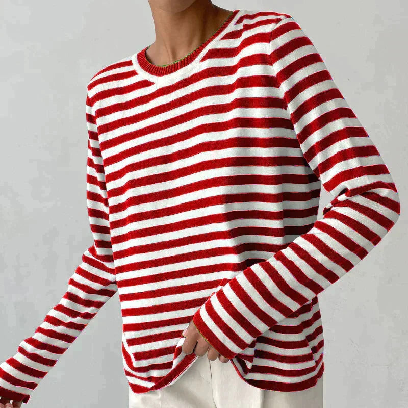 Women's Striped Long Sleeve Sweater