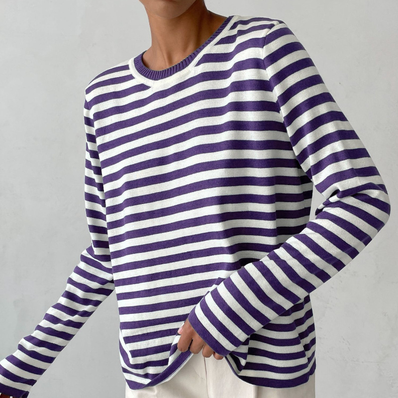 Women's Striped Long Sleeve Sweater