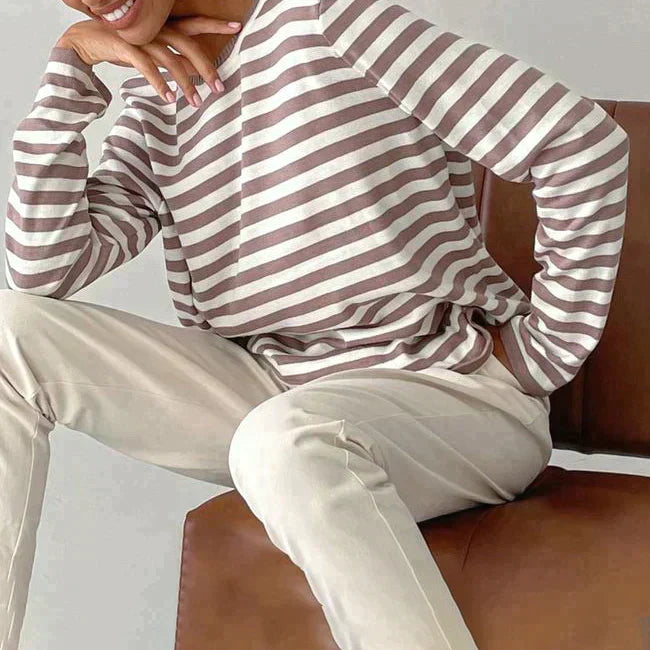 Women's Striped Long Sleeve Sweater