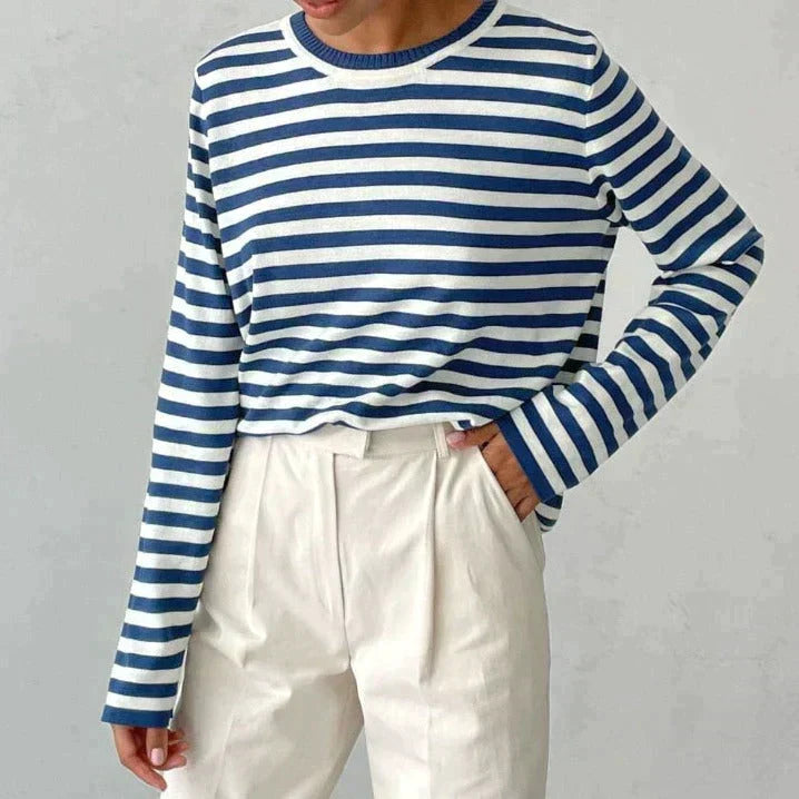 Women's Striped Long Sleeve Sweater