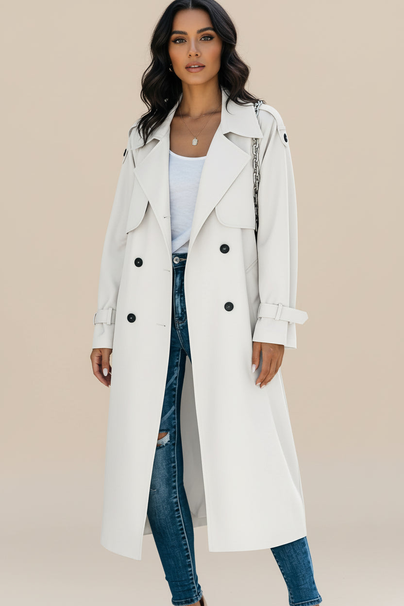 Ladies' Long Double-Breasted Trench Coat