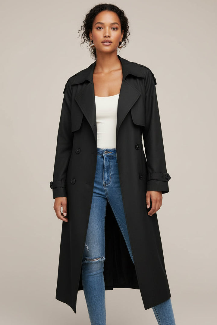 Ladies' Long Double-Breasted Trench Coat