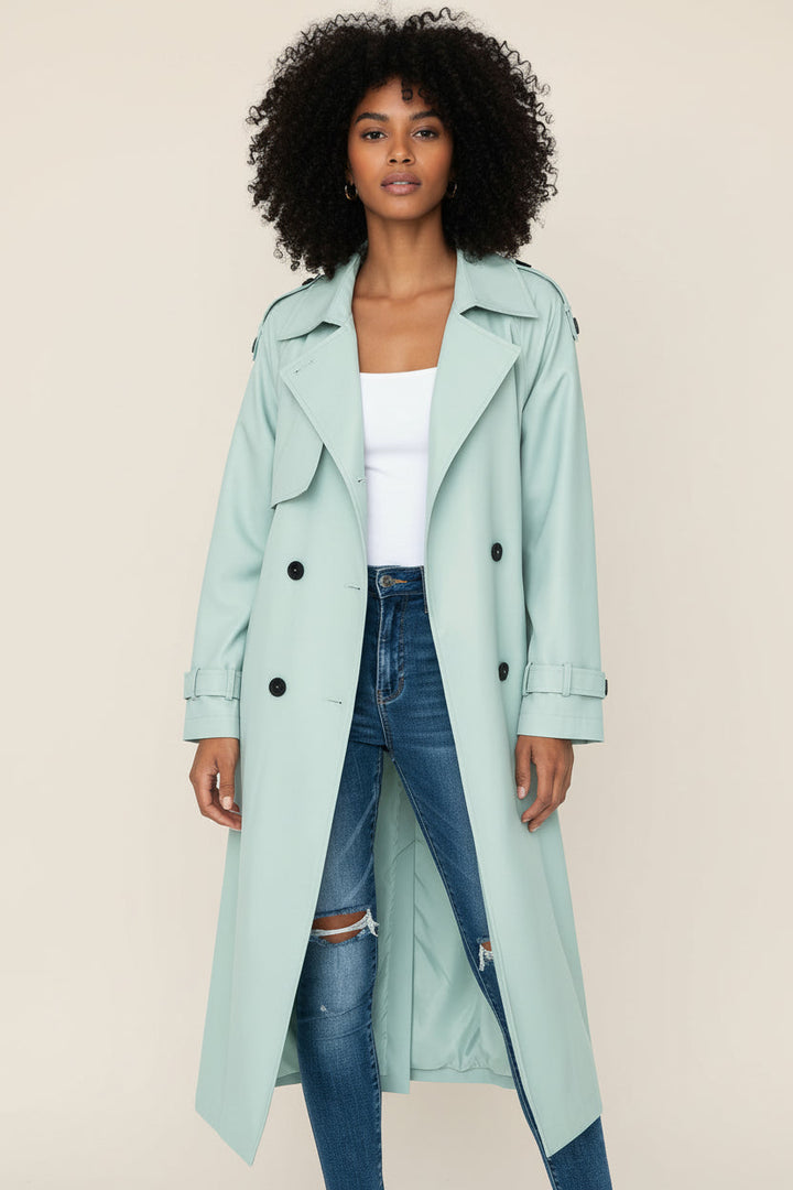 Ladies' Long Double-Breasted Trench Coat