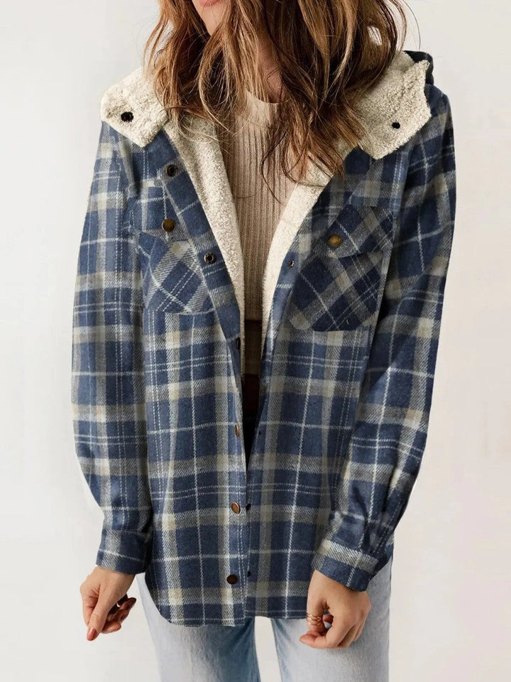 Women's Hooded Plaid Jacket