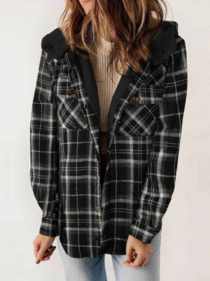 Women's Hooded Plaid Jacket