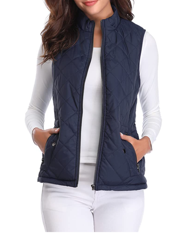 Women's Quilted Zip Front Vest