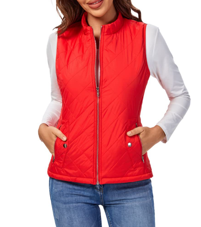 Women's Quilted Zip Front Vest