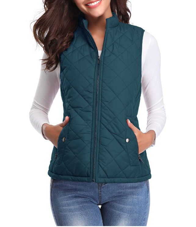 Women's Quilted Zip Front Vest