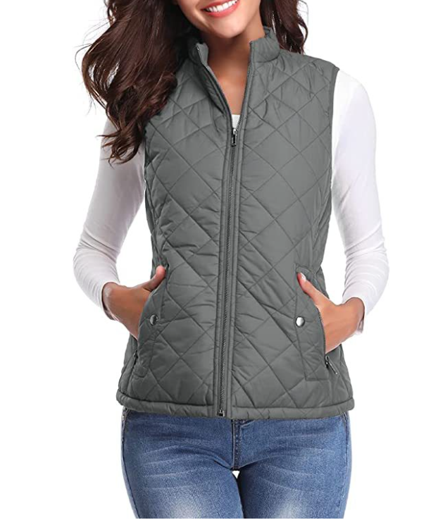 Women's Quilted Zip Front Vest