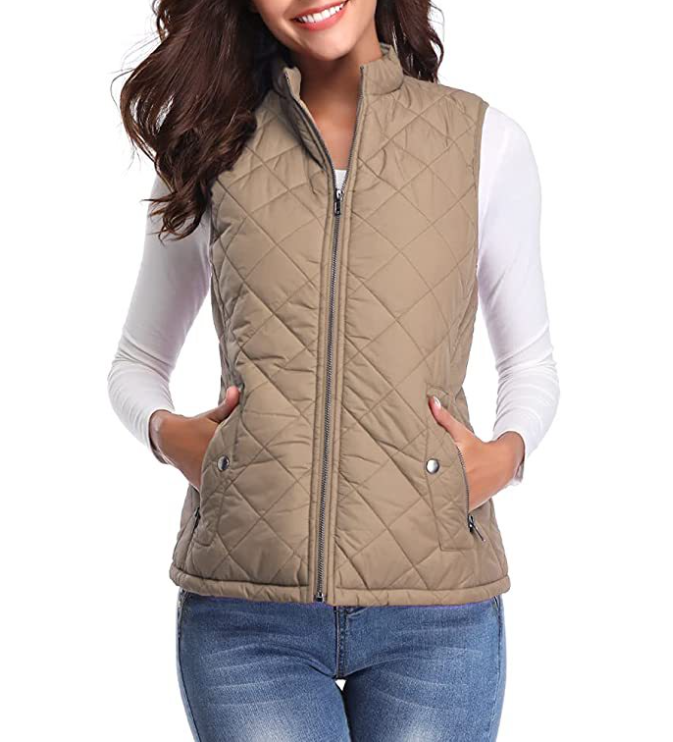 Women's Quilted Zip Front Vest