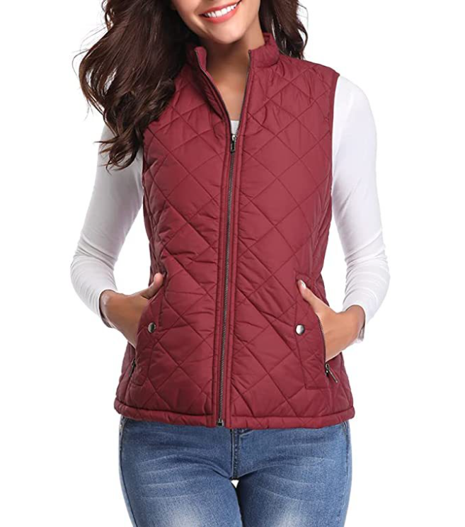 Women's Quilted Zip Front Vest