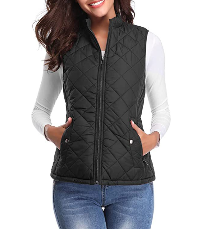 Women's Quilted Zip Front Vest