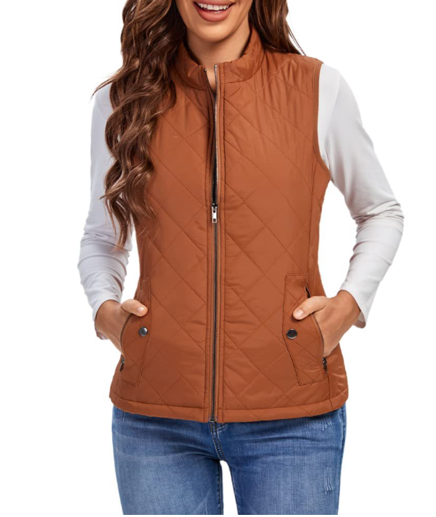 Women's Quilted Zip Front Vest