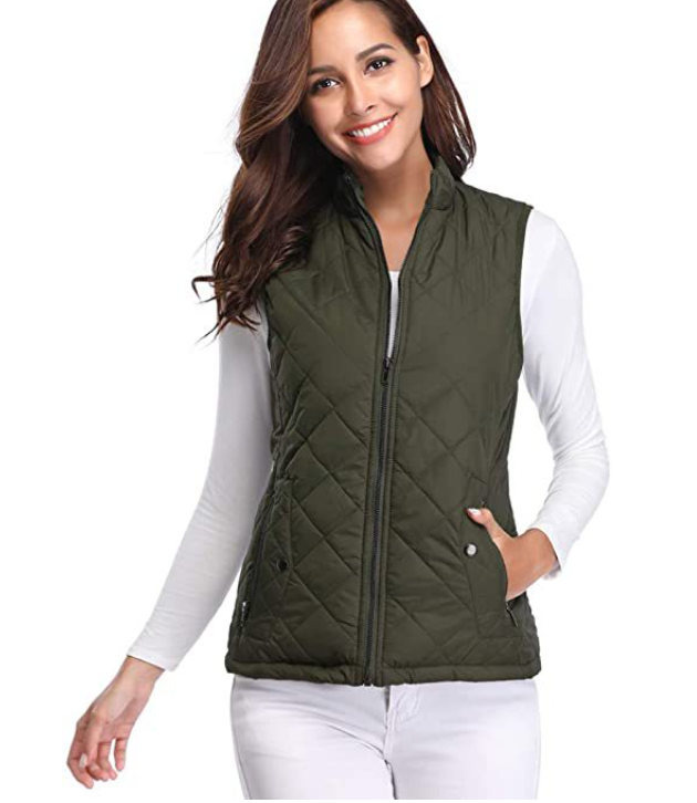 Women's Quilted Zip Front Vest