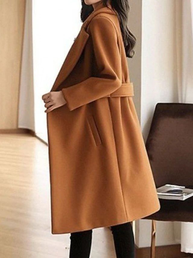 Premium Belted Long Wool Coat For Women
