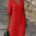 Elegant Dress with V-Neck