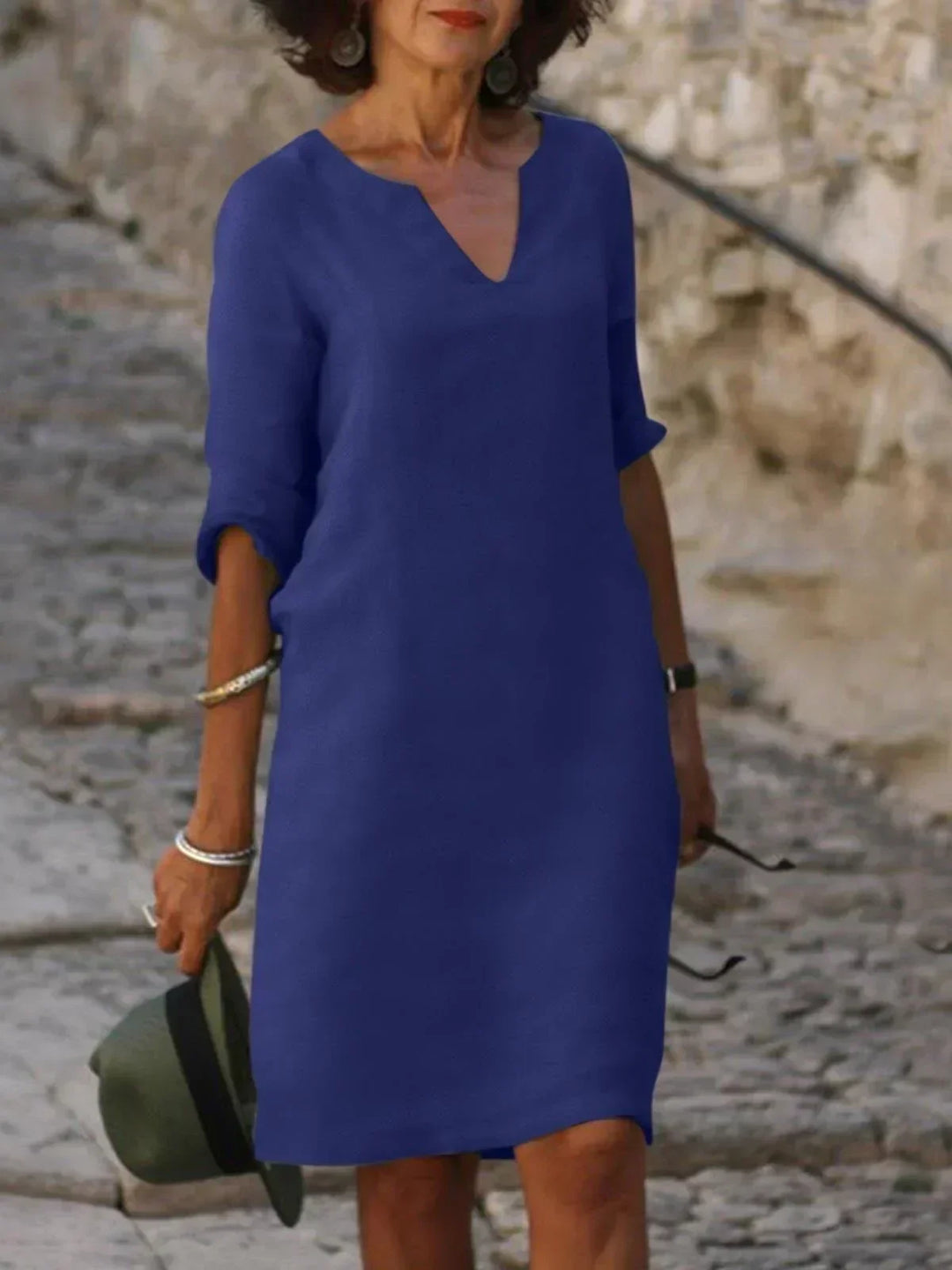 Elegant Dress with V-Neck
