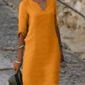 Elegant Dress with V-Neck