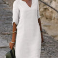Elegant Dress with V-Neck